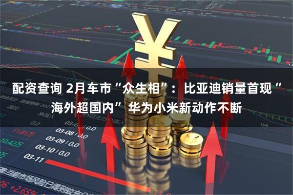 配资查询 2月车市“众生相”:比亚迪销量首现“海外超国内” 华为小米新动作不断
